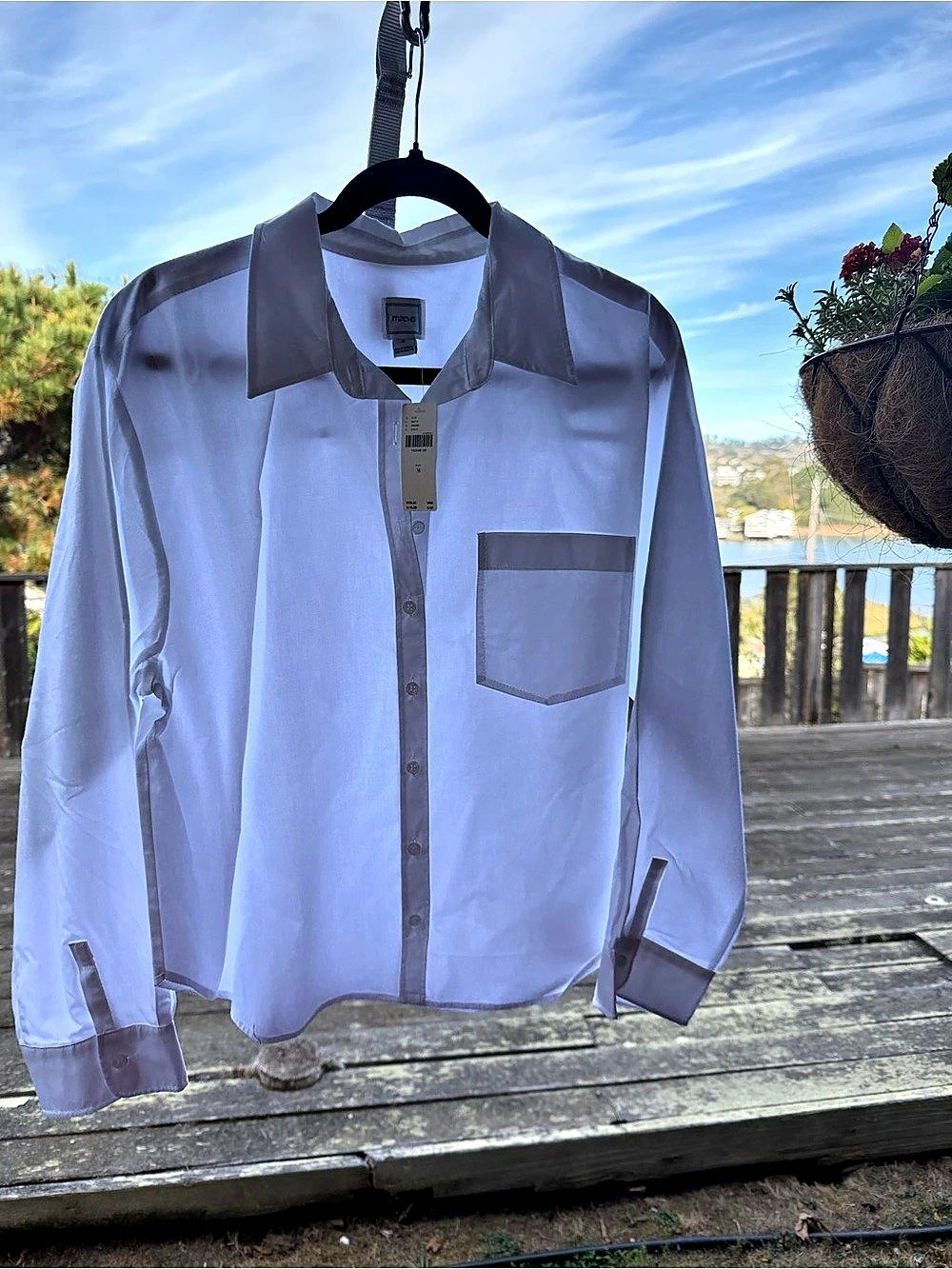 NWT Anthropologie Maeve White Cropped Button-Down Shirt Size M